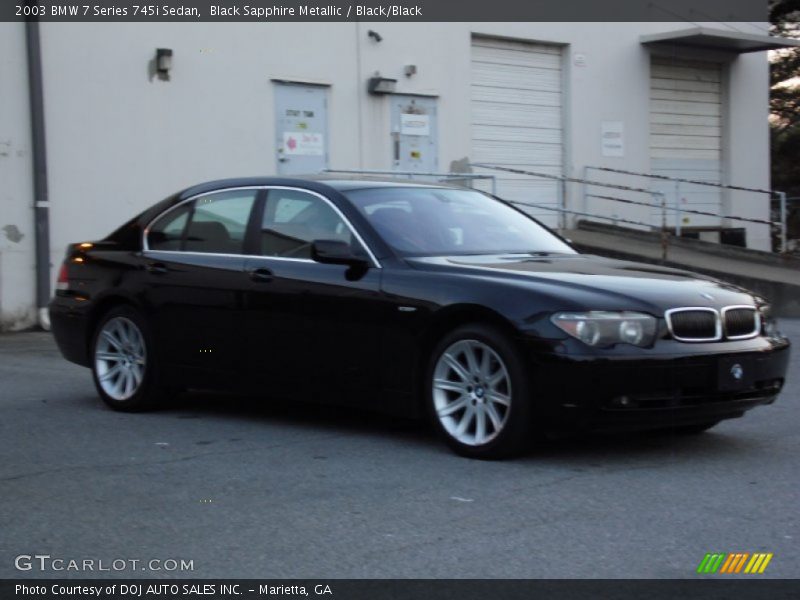 Black Sapphire Metallic / Black/Black 2003 BMW 7 Series 745i Sedan