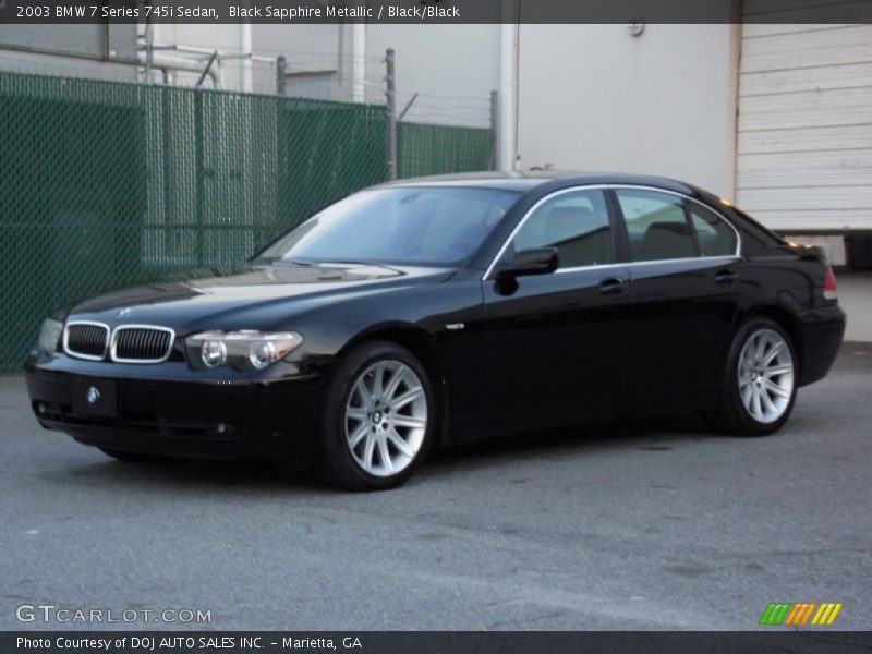 Black Sapphire Metallic / Black/Black 2003 BMW 7 Series 745i Sedan