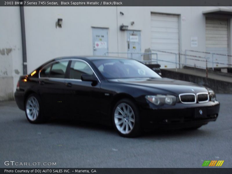 Black Sapphire Metallic / Black/Black 2003 BMW 7 Series 745i Sedan