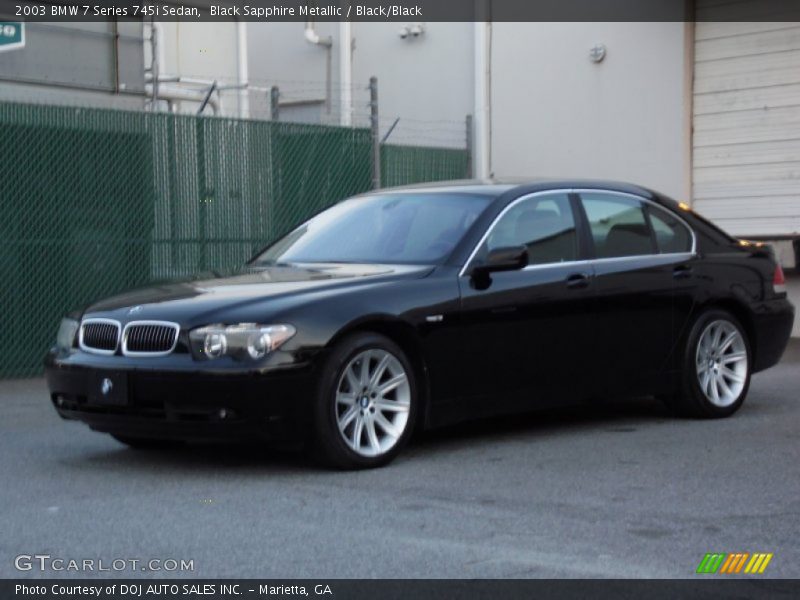Black Sapphire Metallic / Black/Black 2003 BMW 7 Series 745i Sedan