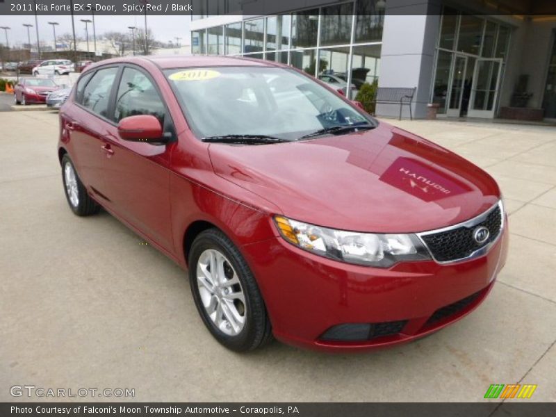 Spicy Red / Black 2011 Kia Forte EX 5 Door