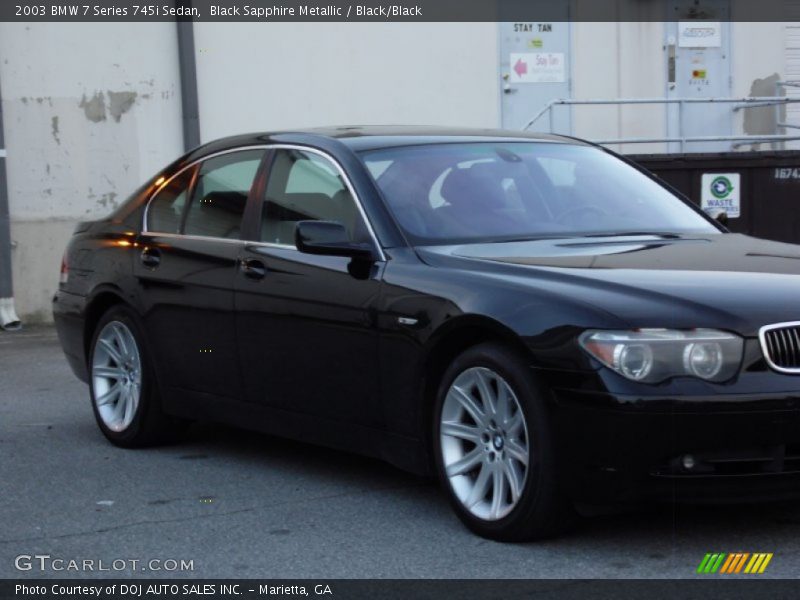Black Sapphire Metallic / Black/Black 2003 BMW 7 Series 745i Sedan