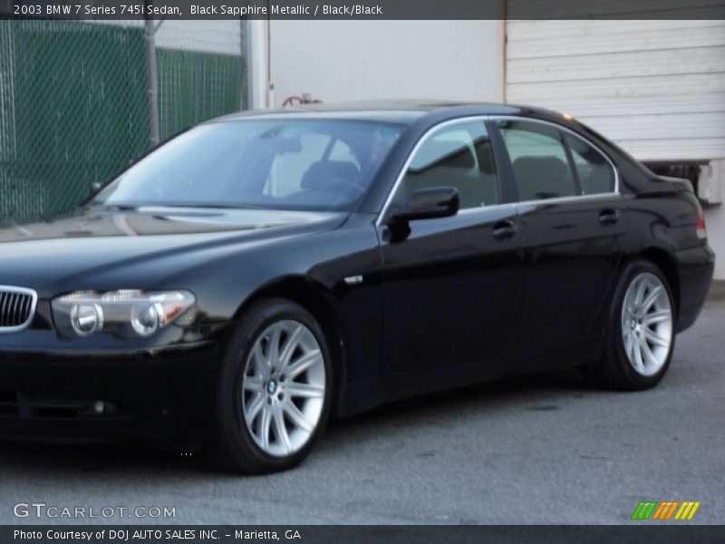 Black Sapphire Metallic / Black/Black 2003 BMW 7 Series 745i Sedan