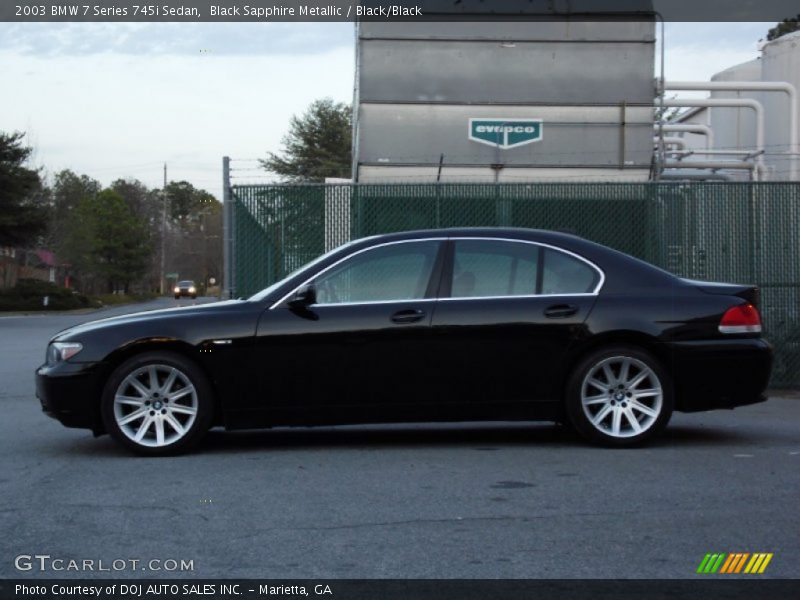 Black Sapphire Metallic / Black/Black 2003 BMW 7 Series 745i Sedan