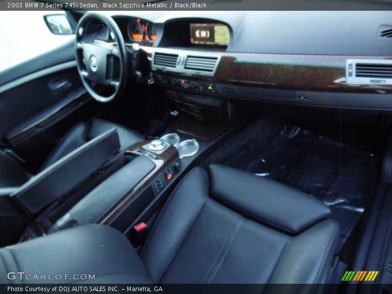 Black Sapphire Metallic / Black/Black 2003 BMW 7 Series 745i Sedan