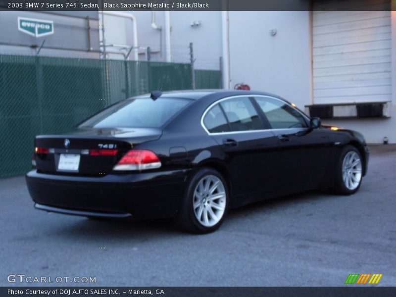 Black Sapphire Metallic / Black/Black 2003 BMW 7 Series 745i Sedan