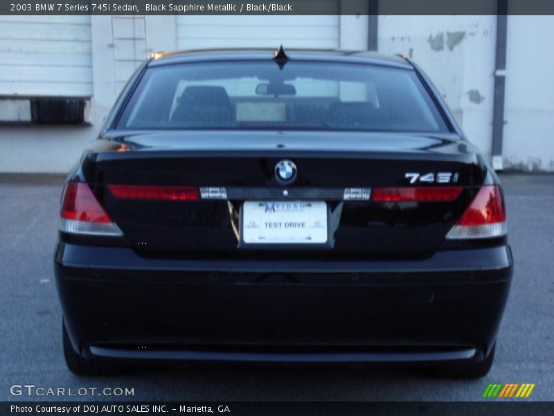 Black Sapphire Metallic / Black/Black 2003 BMW 7 Series 745i Sedan