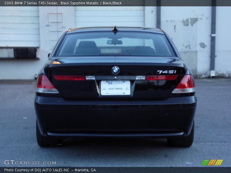Black Sapphire Metallic / Black/Black 2003 BMW 7 Series 745i Sedan