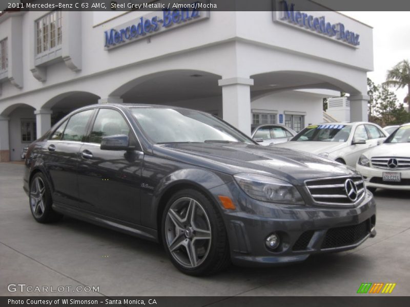 Steel Grey Metallic / Almond/Mocha 2011 Mercedes-Benz C 63 AMG