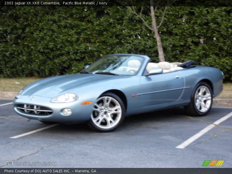 Pacific Blue Metallic / Ivory 2003 Jaguar XK XK8 Convertible