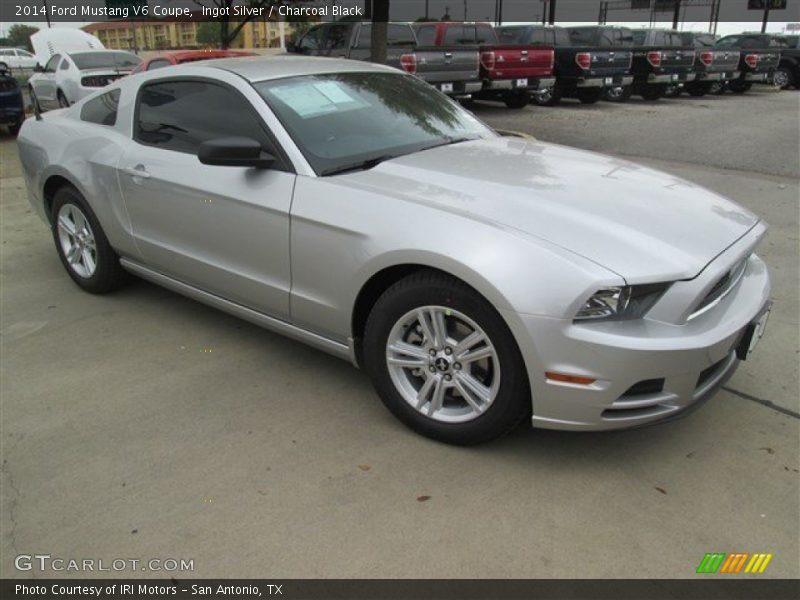 Ingot Silver / Charcoal Black 2014 Ford Mustang V6 Coupe