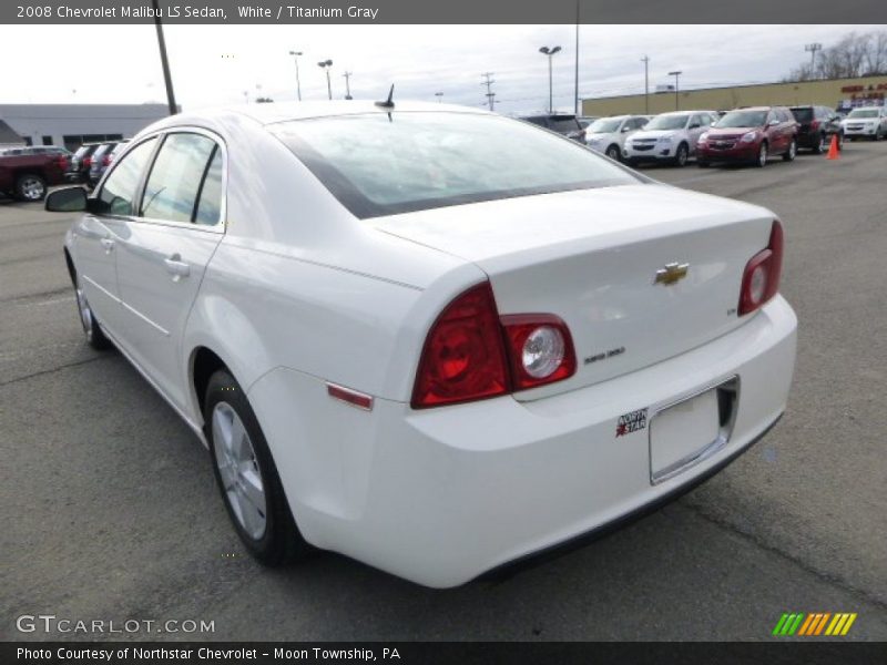 White / Titanium Gray 2008 Chevrolet Malibu LS Sedan