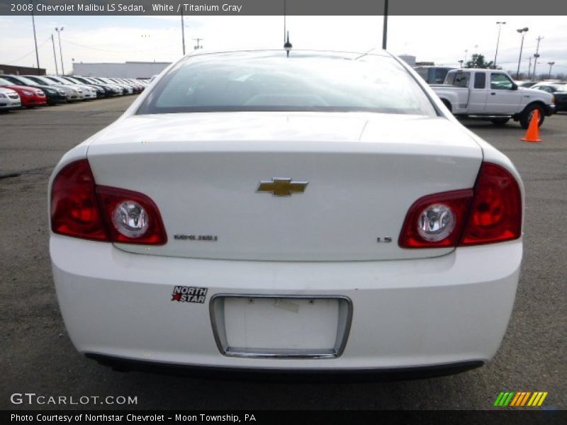 White / Titanium Gray 2008 Chevrolet Malibu LS Sedan