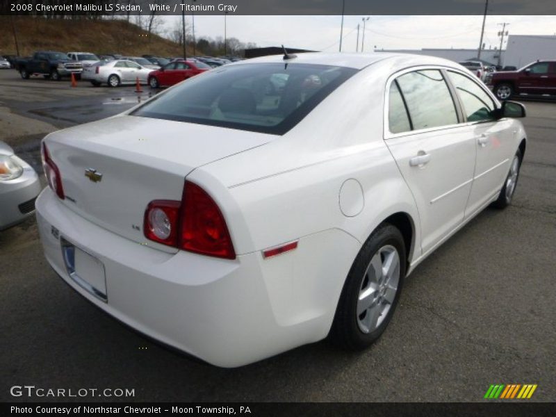 White / Titanium Gray 2008 Chevrolet Malibu LS Sedan
