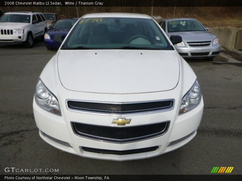White / Titanium Gray 2008 Chevrolet Malibu LS Sedan