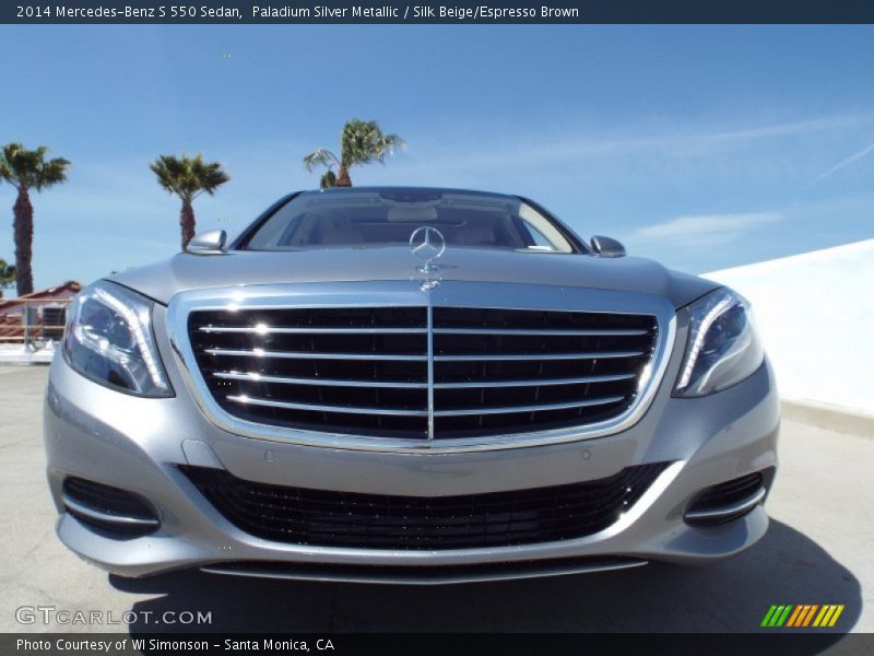 Paladium Silver Metallic / Silk Beige/Espresso Brown 2014 Mercedes-Benz S 550 Sedan