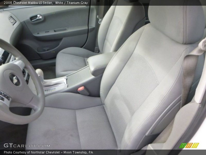 White / Titanium Gray 2008 Chevrolet Malibu LS Sedan