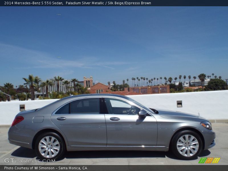 Paladium Silver Metallic / Silk Beige/Espresso Brown 2014 Mercedes-Benz S 550 Sedan