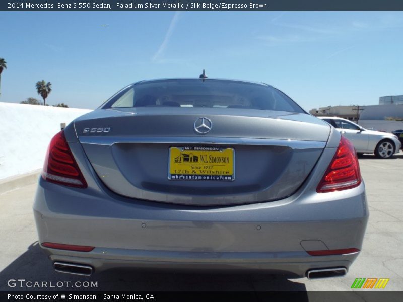 Paladium Silver Metallic / Silk Beige/Espresso Brown 2014 Mercedes-Benz S 550 Sedan
