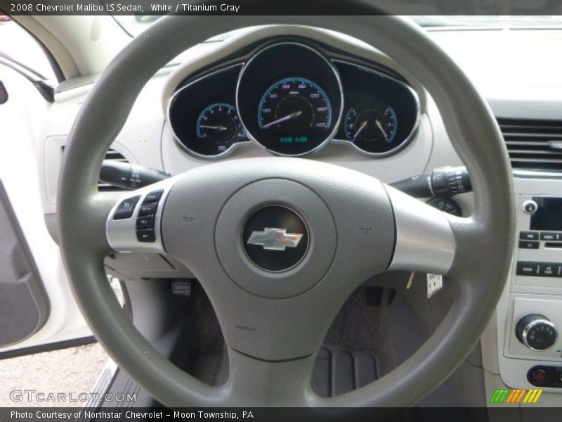White / Titanium Gray 2008 Chevrolet Malibu LS Sedan