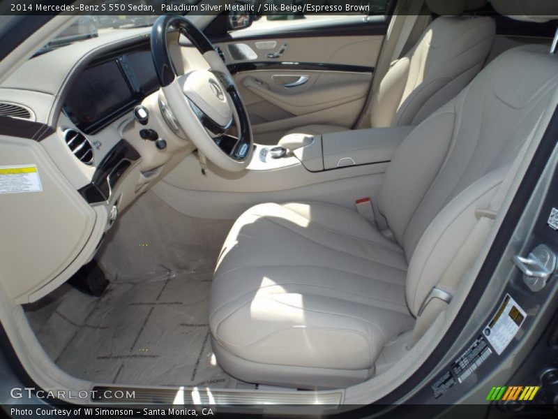 Paladium Silver Metallic / Silk Beige/Espresso Brown 2014 Mercedes-Benz S 550 Sedan