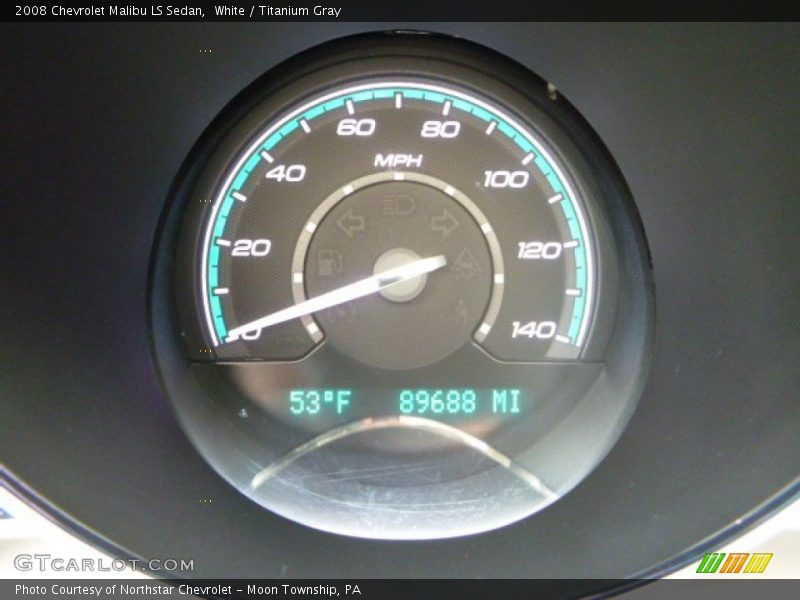 White / Titanium Gray 2008 Chevrolet Malibu LS Sedan