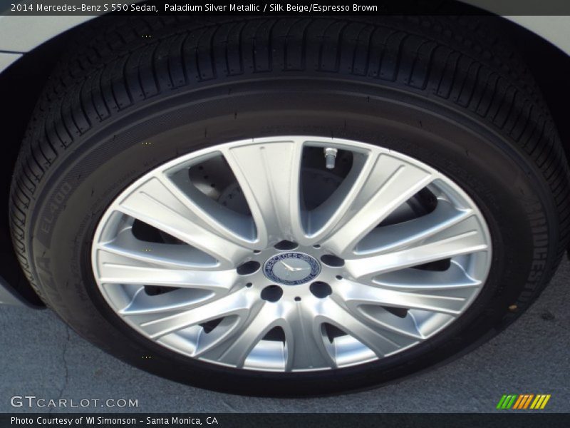 Paladium Silver Metallic / Silk Beige/Espresso Brown 2014 Mercedes-Benz S 550 Sedan