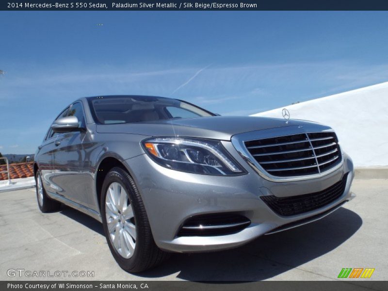 Paladium Silver Metallic / Silk Beige/Espresso Brown 2014 Mercedes-Benz S 550 Sedan
