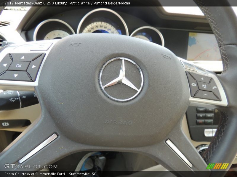 Arctic White / Almond Beige/Mocha 2012 Mercedes-Benz C 250 Luxury