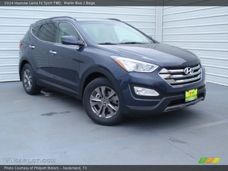 Marlin Blue / Beige 2014 Hyundai Santa Fe Sport FWD