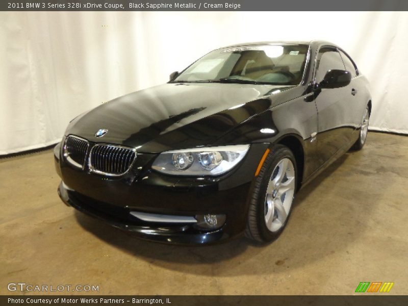 Black Sapphire Metallic / Cream Beige 2011 BMW 3 Series 328i xDrive Coupe