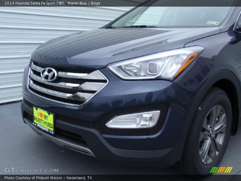 Marlin Blue / Beige 2014 Hyundai Santa Fe Sport FWD