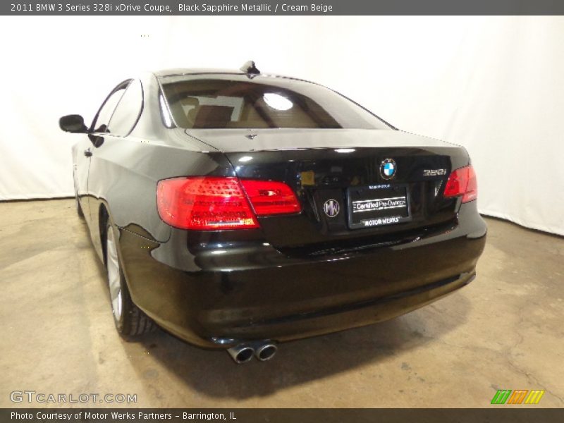 Black Sapphire Metallic / Cream Beige 2011 BMW 3 Series 328i xDrive Coupe