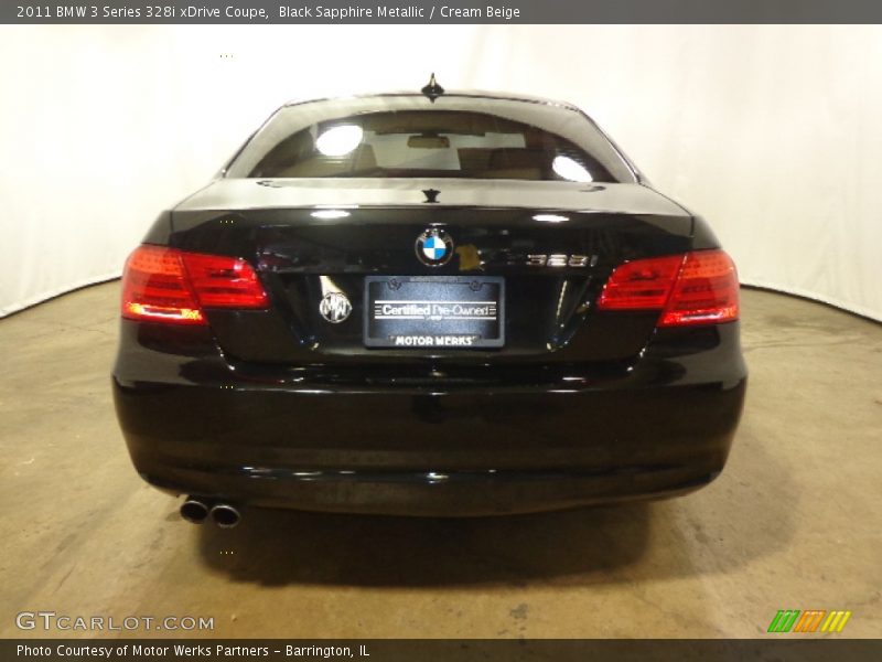 Black Sapphire Metallic / Cream Beige 2011 BMW 3 Series 328i xDrive Coupe