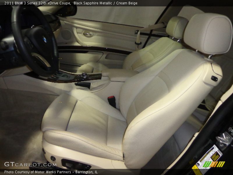 Black Sapphire Metallic / Cream Beige 2011 BMW 3 Series 328i xDrive Coupe