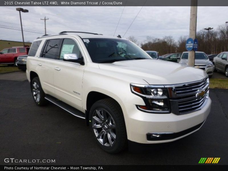 White Diamond Tricoat / Cocoa/Dune 2015 Chevrolet Tahoe LTZ 4WD
