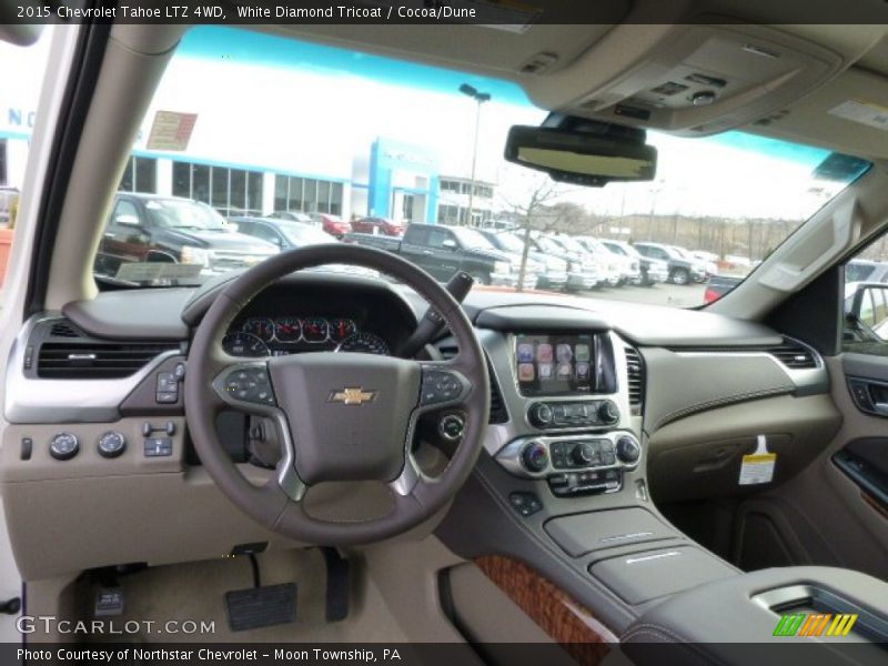 White Diamond Tricoat / Cocoa/Dune 2015 Chevrolet Tahoe LTZ 4WD