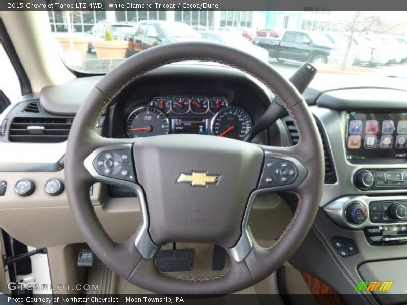 White Diamond Tricoat / Cocoa/Dune 2015 Chevrolet Tahoe LTZ 4WD