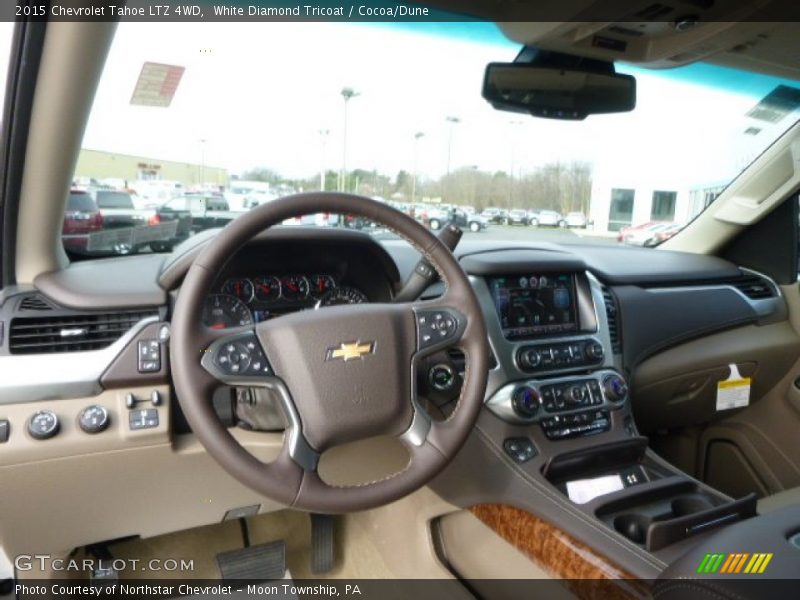 White Diamond Tricoat / Cocoa/Dune 2015 Chevrolet Tahoe LTZ 4WD