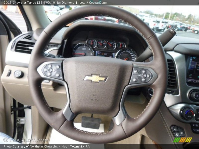White Diamond Tricoat / Cocoa/Dune 2015 Chevrolet Tahoe LTZ 4WD