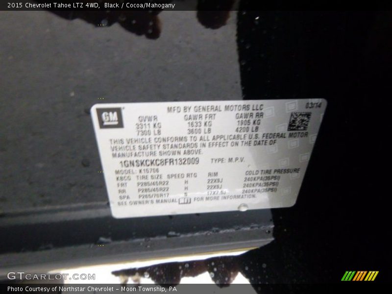 Black / Cocoa/Mahogany 2015 Chevrolet Tahoe LTZ 4WD