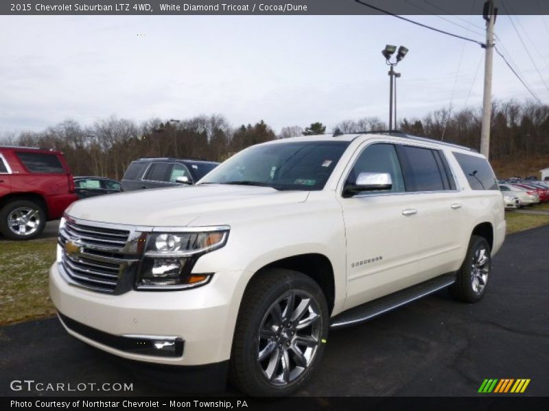 White Diamond Tricoat / Cocoa/Dune 2015 Chevrolet Suburban LTZ 4WD