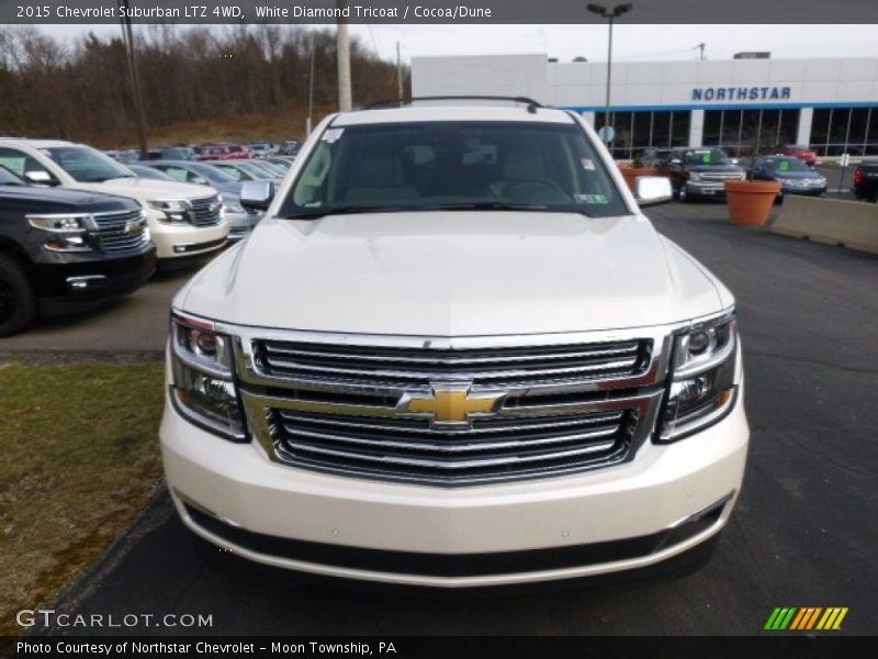 White Diamond Tricoat / Cocoa/Dune 2015 Chevrolet Suburban LTZ 4WD