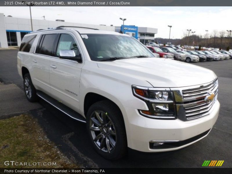 White Diamond Tricoat / Cocoa/Dune 2015 Chevrolet Suburban LTZ 4WD