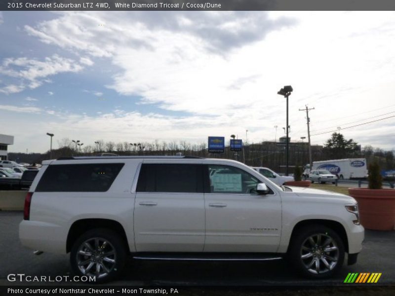 White Diamond Tricoat / Cocoa/Dune 2015 Chevrolet Suburban LTZ 4WD