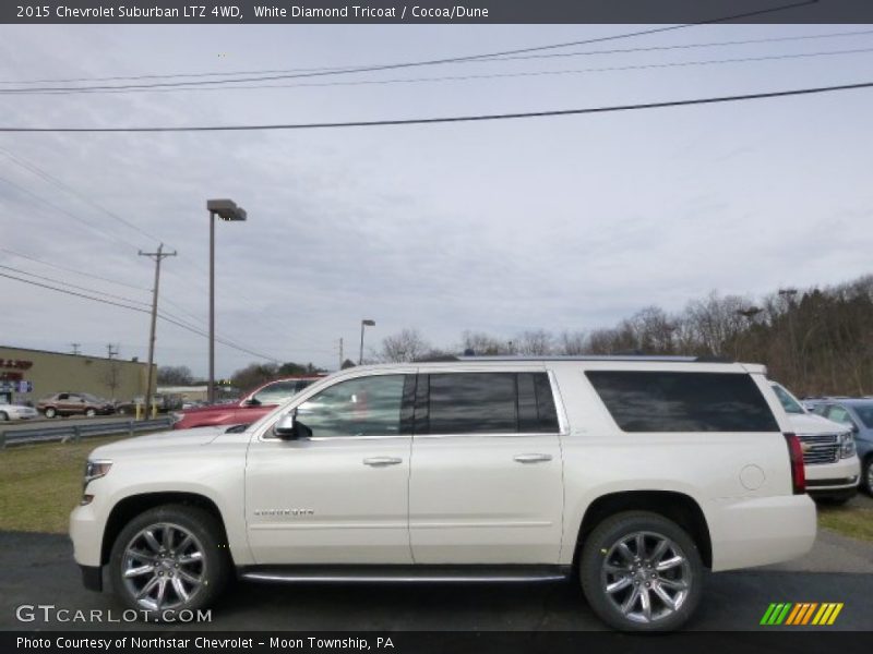 White Diamond Tricoat / Cocoa/Dune 2015 Chevrolet Suburban LTZ 4WD
