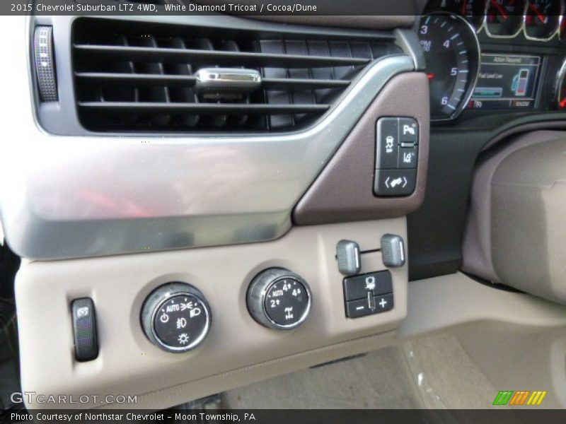 White Diamond Tricoat / Cocoa/Dune 2015 Chevrolet Suburban LTZ 4WD