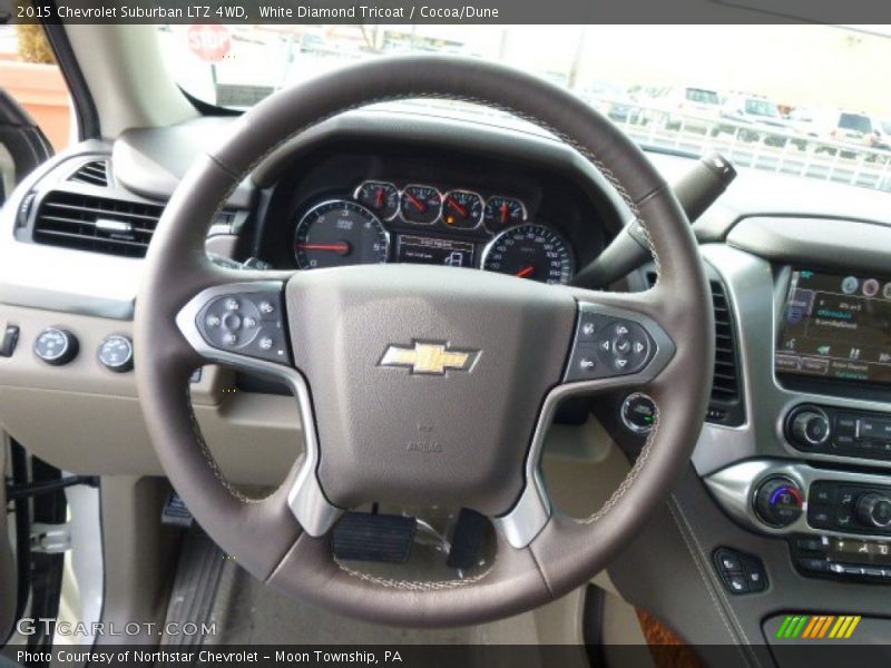 White Diamond Tricoat / Cocoa/Dune 2015 Chevrolet Suburban LTZ 4WD