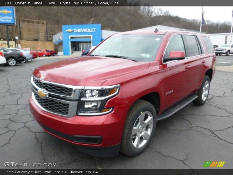 Crystal Red Tintcoat / Cocoa/Dune 2015 Chevrolet Tahoe LT 4WD