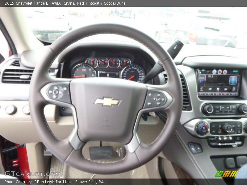 Crystal Red Tintcoat / Cocoa/Dune 2015 Chevrolet Tahoe LT 4WD